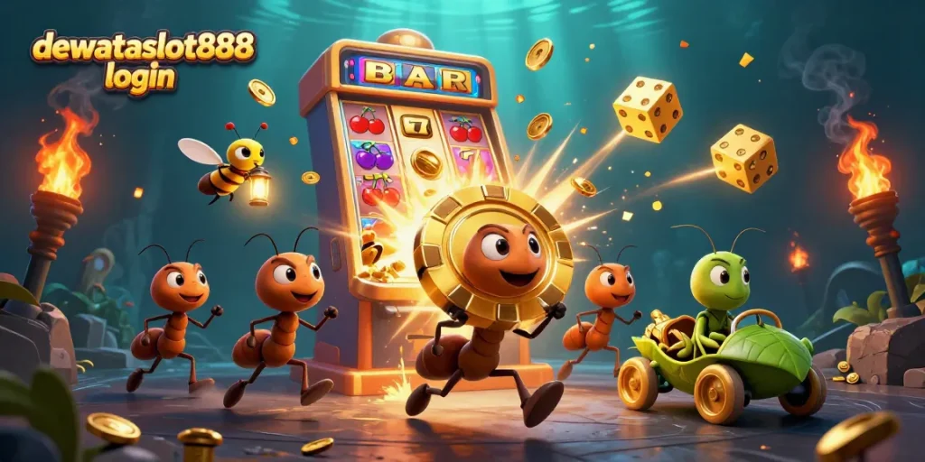 Memahami strategi permainan dengan dewataslot888 login melalui ilustrasi kasino 3D yang kaya.