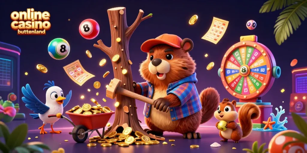 Engage with vibrant online casino buitenland action featuring playful characters amidst a gold-filled backdrop.