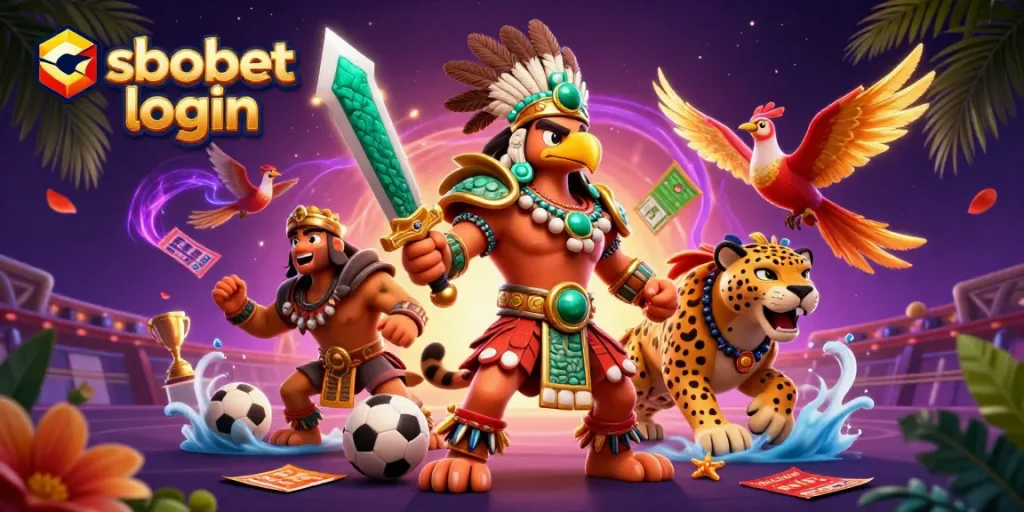 Experience exciting sports betting with sbobet login, featuring engaging characters and dynamic gaming elements.