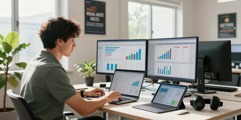 Dynamic digital marketing workspace at raja328.com showcasing analysis and strategy development.